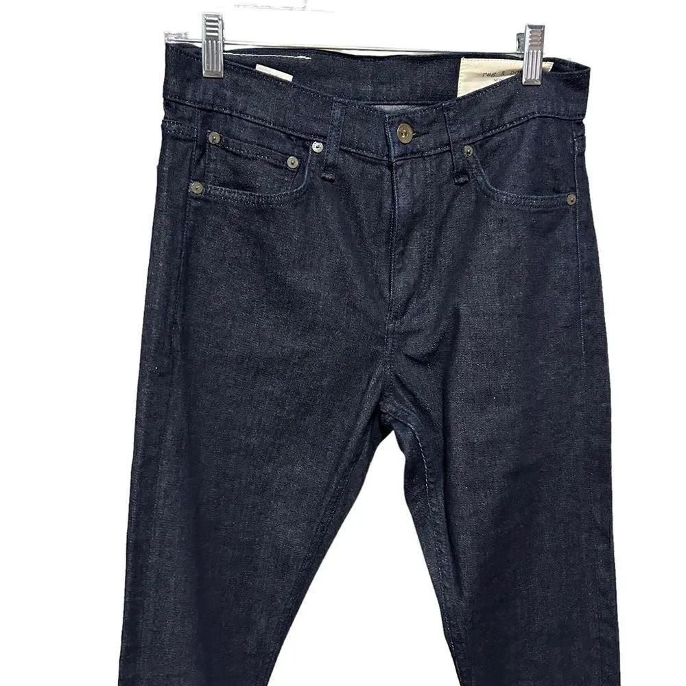 Revolve Rag & Bone Skinny Fit Dark Indigo Aero Stretch Jeans in Color Rinse